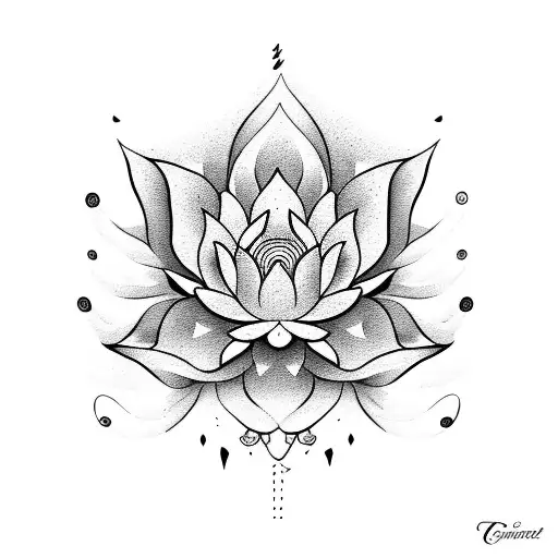 Lotus Flower Merging With A Dancing Skeleton