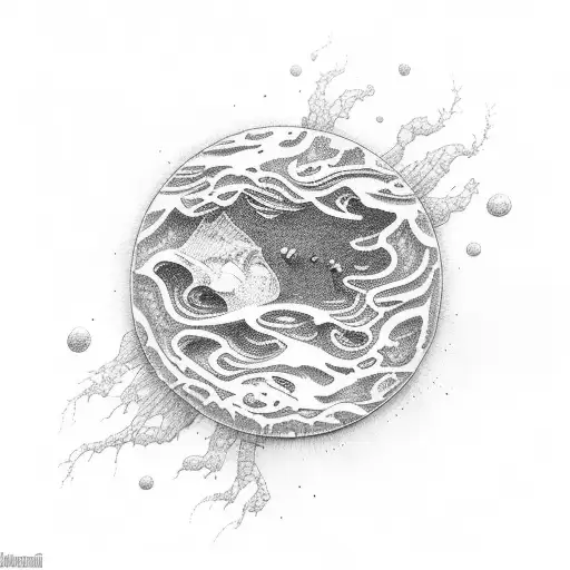 Scientist Exploring A Water-filled Planet