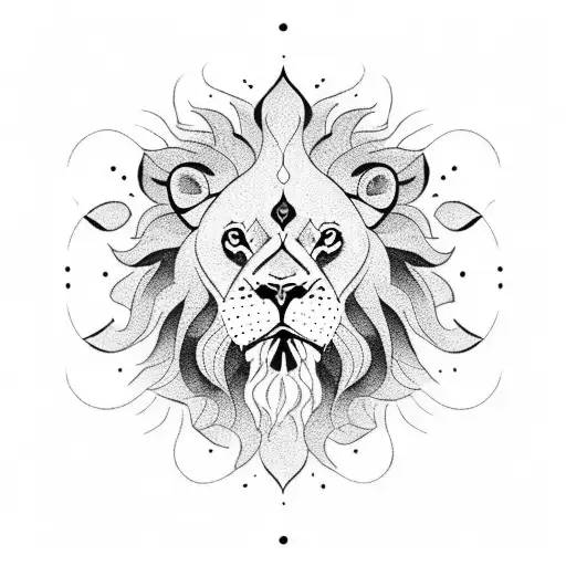 Lion And Sun With Persian Design