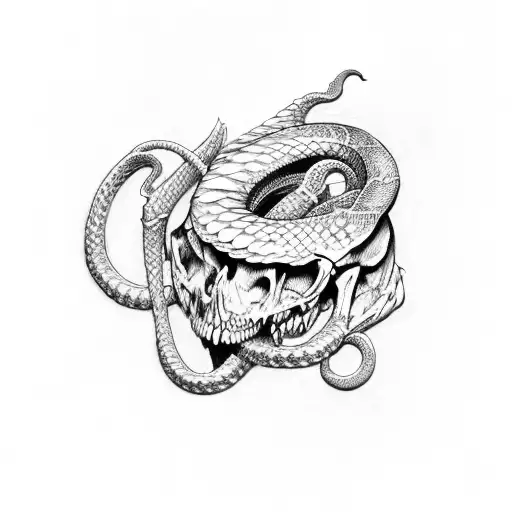 Demonic Snake With Bones