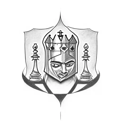 A Chess Piece Of A King On A Single Chessboard Square