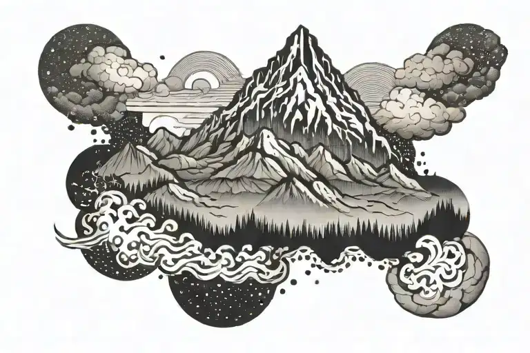 Mountain With Tornado