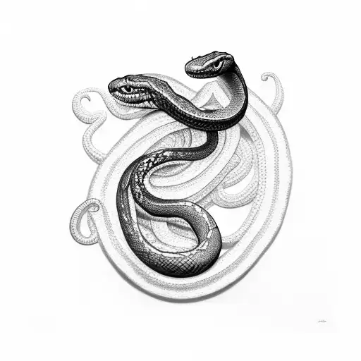 A Snake Biting A Diamond