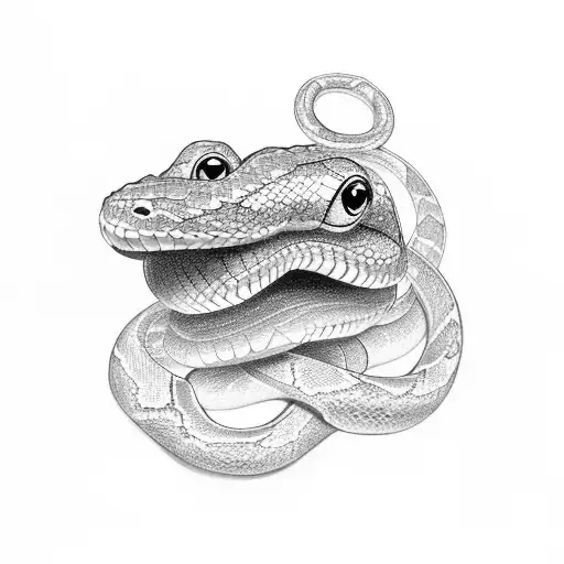 A Snake With A Diamond In Its Mouth
