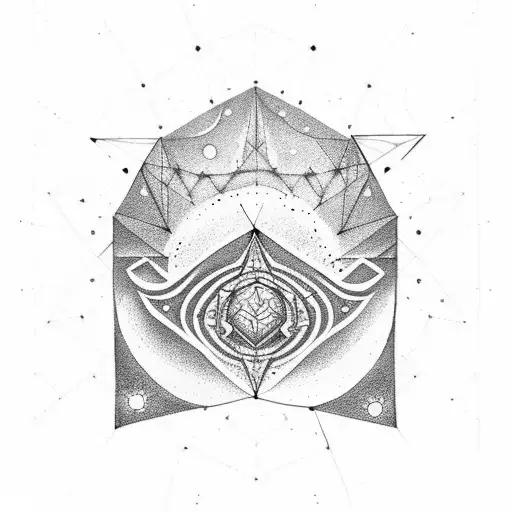 Baby Foot Print And Geometric And Moon And Taurus Constellation