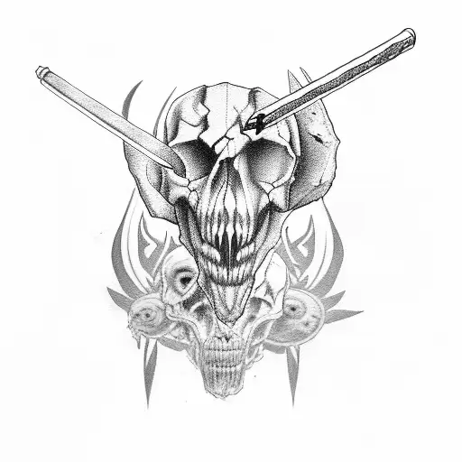 Saber Tooth Skull With Crosshairs On Eye