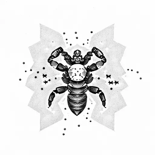 Scorpion With Stars Around It