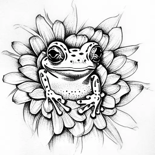 Frog On Daisies
