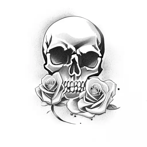 Skull With Rose Inside Edina Name