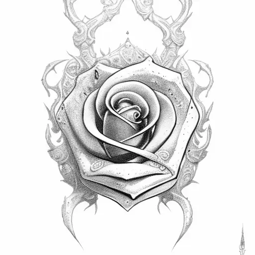 Zulfiqar Sword With Tiny Rose Handle