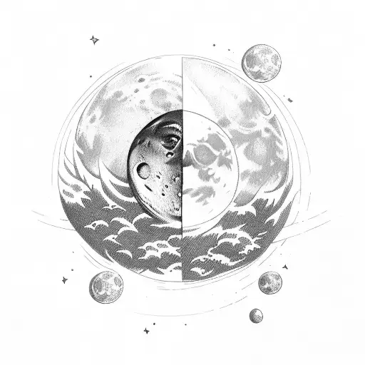 Moon With Viking Runes