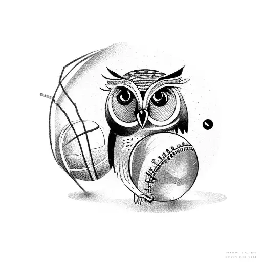 An Owl Dj Spinning Records With A Basketball Spinning On Its Claw