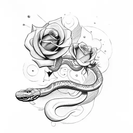 Snake With Roses And Science