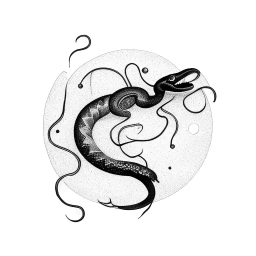 Black Snake With Cosmos Inside