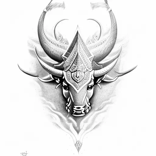 Trishul With Bull