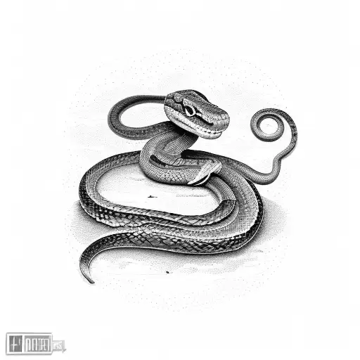 A Snake Wraps Around A Cup Of Tea That Stands On A Book