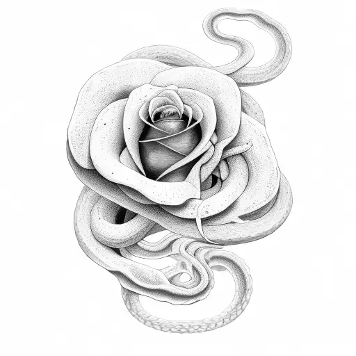 Snake With Rose And Science