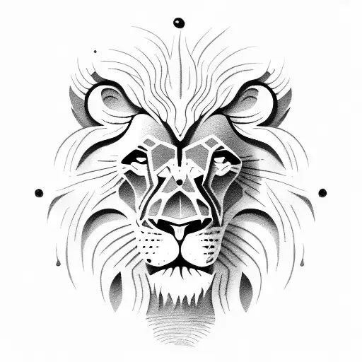 A Lion's Head Emerging From Crashing Ocean Waves