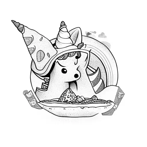 A Playful Scene Of A Taco And A Unicorn Gaming Together