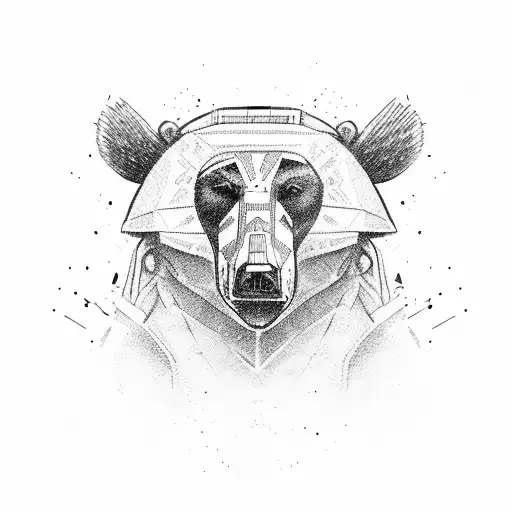 A Soldier Standing Tall With A Bear Companion