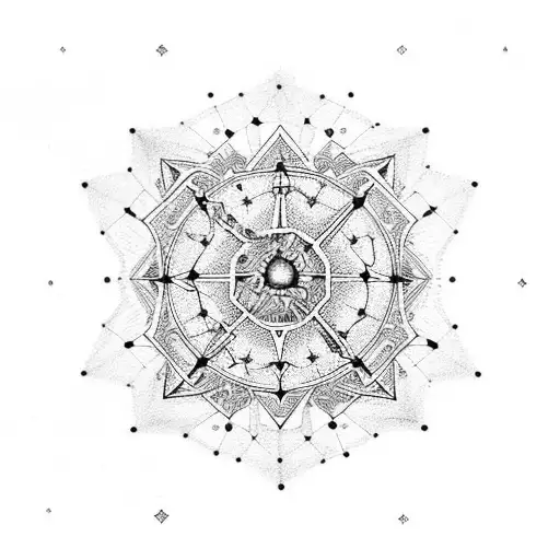 A Detailed Cancer Constellation Surrounded By Spiritual Symbols