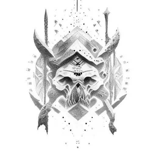 Primordial Cave Painting Warrior