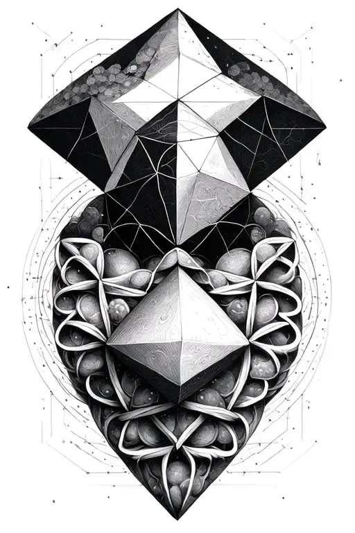 Metatrons Cube Dotwork With Platonic Solids
