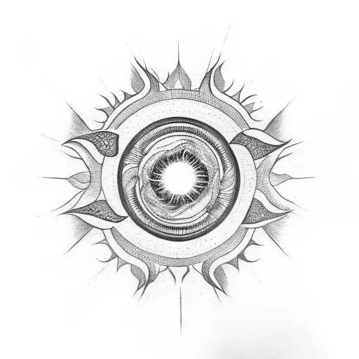 Black Sun Surrounded By Red Flames