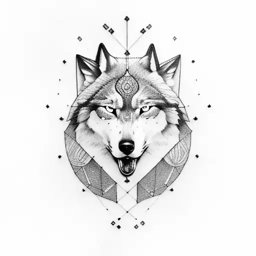 Virgo Arrow Wolf Shoulder Tatoo