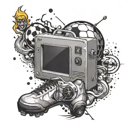 King Of Fighters 2002 Arcade Game Theme With A Playstation Controller And Soccer Ball