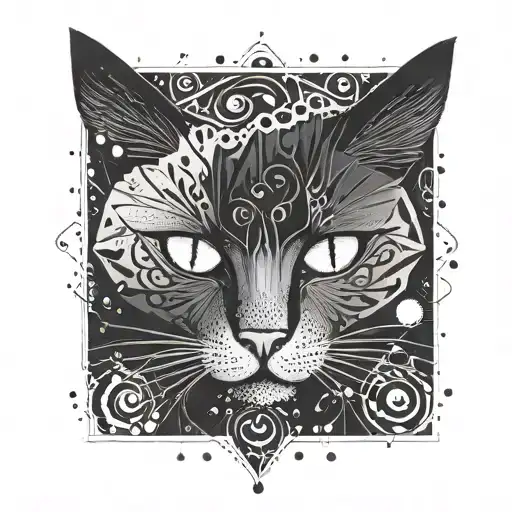 Abstract Black Cat Familiar