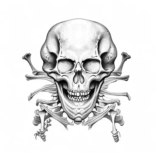 Skeleton Eating Guts