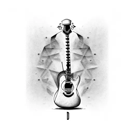 Design A Guitar With The D And I Letters Incorporated Into The Body