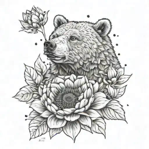 Bear Sunflower Peony