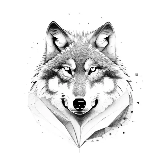 Wolf With Heart Shape Contour