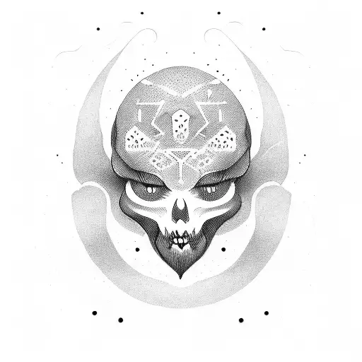 Simple Line Upside Down Ghost