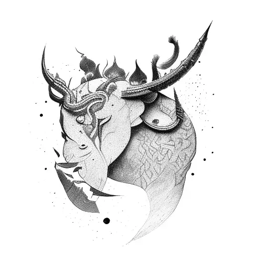 Primordial Cave Painting Style Warrior