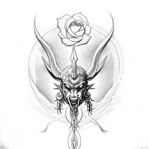 Trishul With Rose