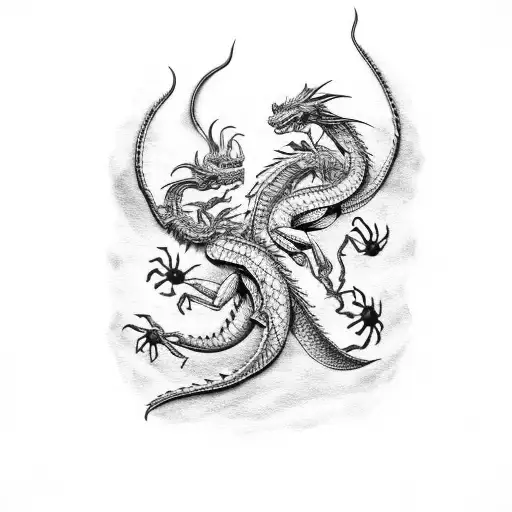 Combination Of Dragon And Scorpion