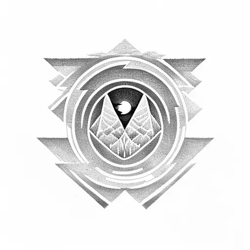 Emt Logo With A Mountain Range In The Background