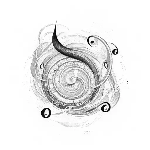 Delicate Music Note Intertwined With A Semicolon Surrounded By Waves