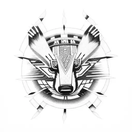 Sacred Native American Symbols Intertwined With American Badger