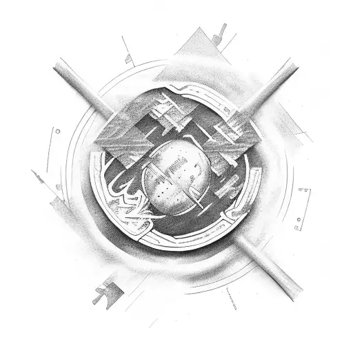 Drumsticks Forming The Roman Numeral V Against An Ocean Backdrop