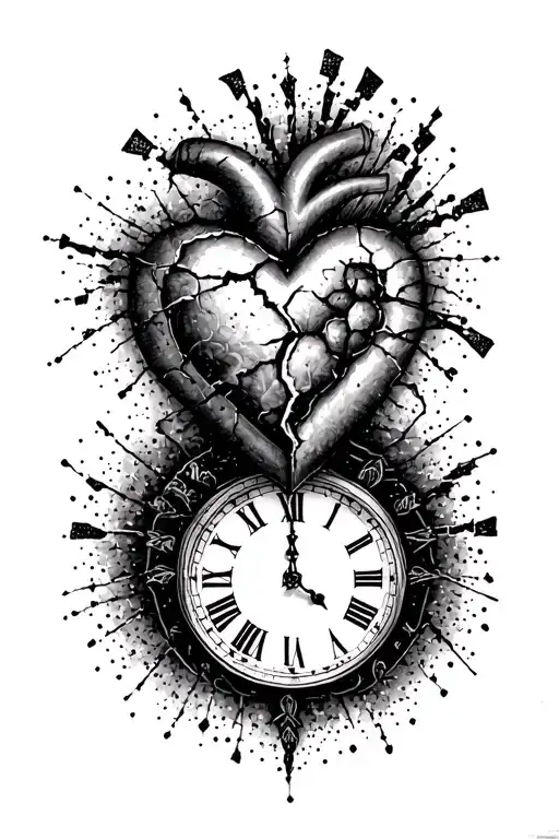 Clock Above Broken Heart