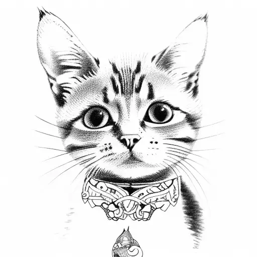 A Small Cat Playing A Guitar