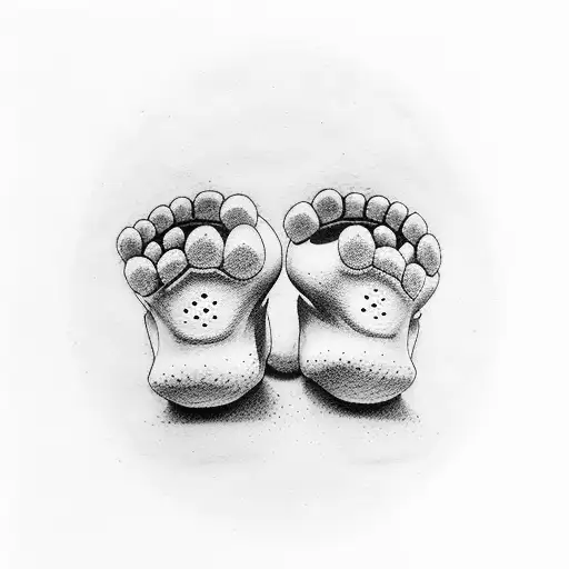 Baby Feet With The Name And Time Of Birth