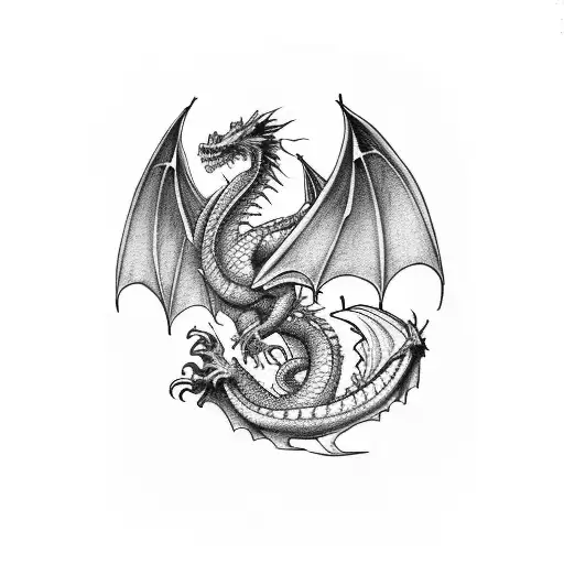 Dragon With Playing Cards With Face