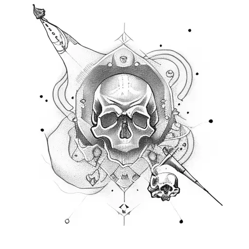 Skull With Parachutist