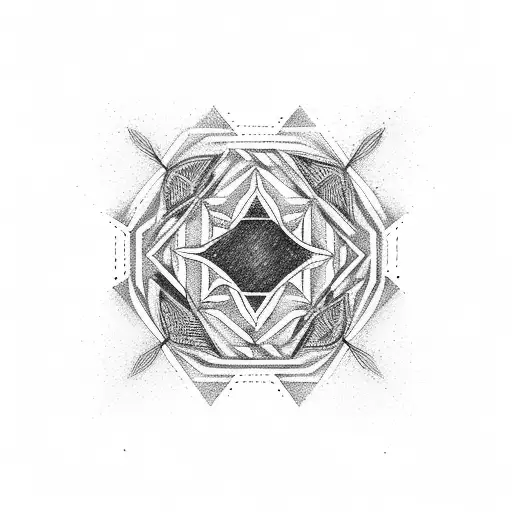 Black Line Geometric With Circle