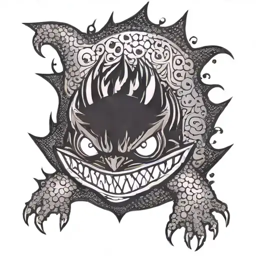 A Gothic Interpretation Of A Gengar Pokemon With A Sinister Twist